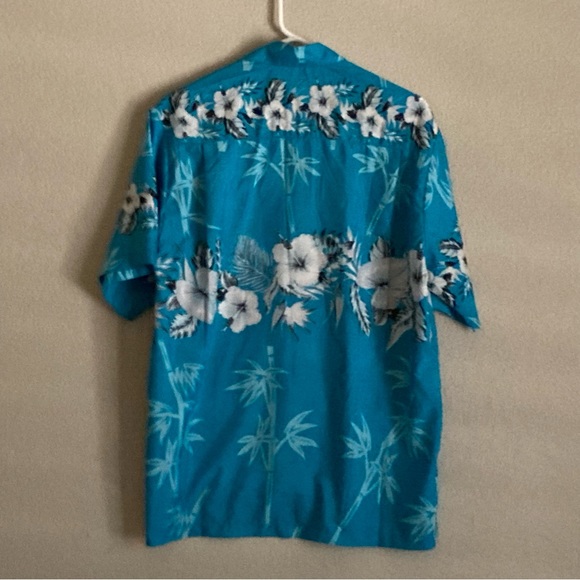 Men's Alvish Blue Hawaiian Shirt, Size Large, Polyester - Picture 2 of 6
